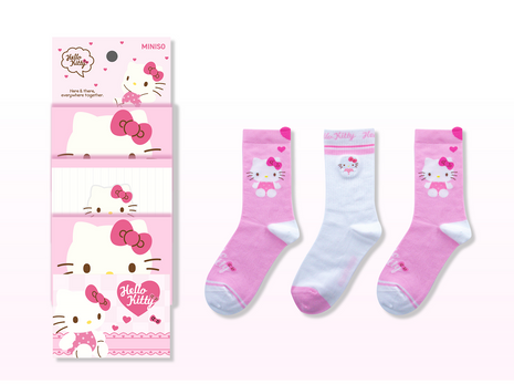 Hello Kitty Pink Collection Crew Socks (3 Pairs)