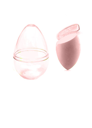 Slanted Makeup Sponge with Transparent Travel Case(Sakura)