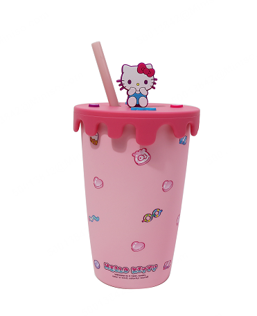 Hello Kitty Sweet Factory Decoration Ceramic Cup with Lid & Straw 400mL