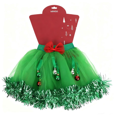 Christmas Series Children Tutu Skirt (Christmas Ball, Green)