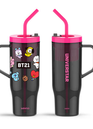 BT21 Collection Plastic Tumbler with Straw (1250mL)(Pink)