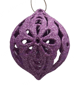 Christmas Wish Collection Figure Plastic Purple Glitter Pendant