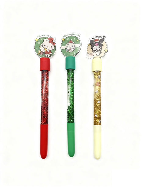 Sanrio characters Christmas Collection Ballpoint Pen (1.0mm, Black) (3 Assorted Models)PDQ