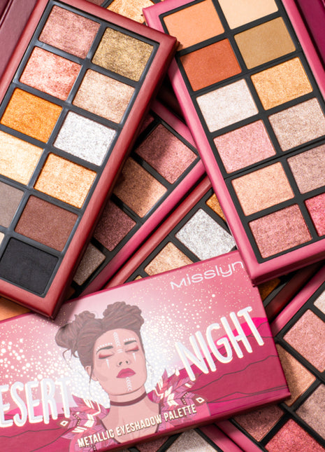 Misslyn DESERT NIGHT METALLIC EYESHADOW PALETTE 12*0.7g , 2 FLAMING EYES