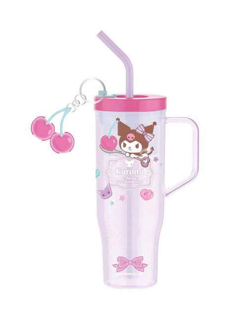 Sanrio characters Plastic Tumbler with Straw 1250mL(Kuromi)