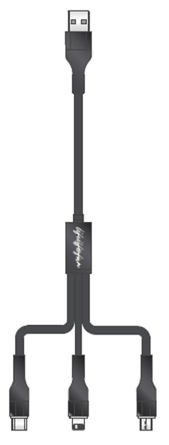 Life is for Fun Series 3-in-1 USB Cable (Black)