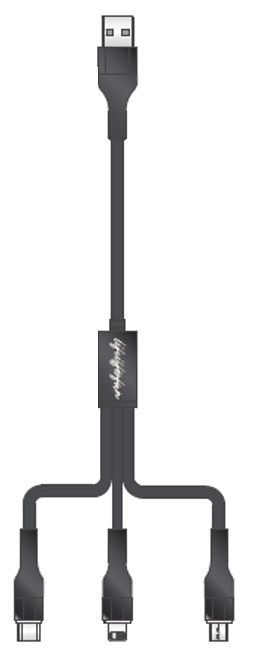 Life is for Fun Series 3-in-1 USB Cable (Black)