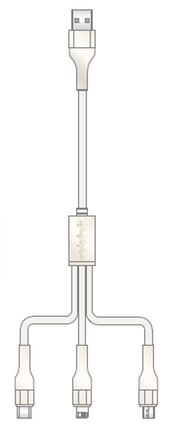 Life is for Fun Series 3-in-1 USB Cable (White)