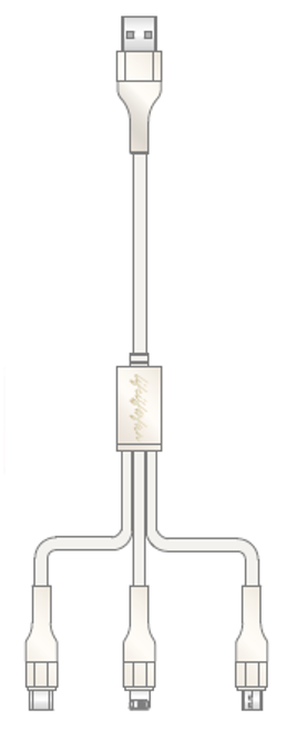 Life is for Fun Series 3-in-1 USB Cable (White)