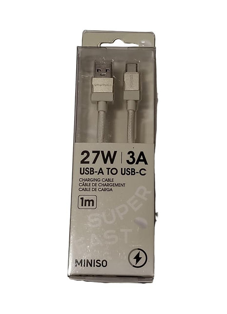 Life is for Fun Series USB-C Fast Charging Cable (White)