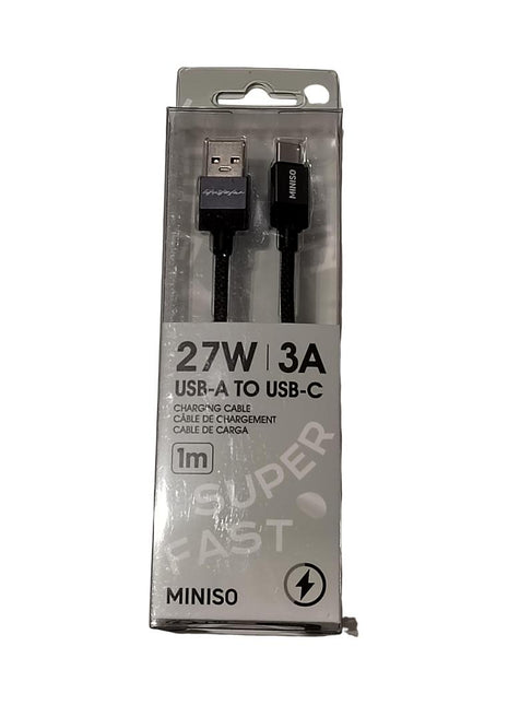 Life is for Fun Series USB-C Fast Charging Cable (Black)