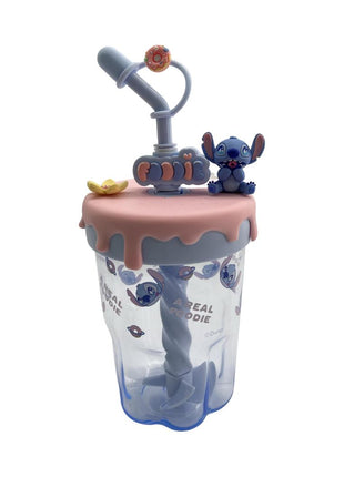 Disney Stitch Dinner Party Collection Water Bottle with Stir Straw 560mL (Stitch)