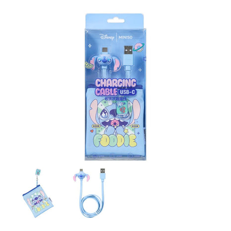 Disney Stitch Dinner Party Collection USB-C Charging Cable with Storage Case