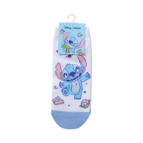 Disney Stitch Dinner Party Collection Ankle Socks (1 Pair)(Smiley Stitch)