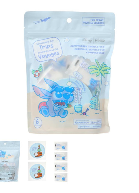Disney Lilo & Stitch Collection Compressed Towels Set (4-Piece Towels & 2-Piece Bath Towels£©