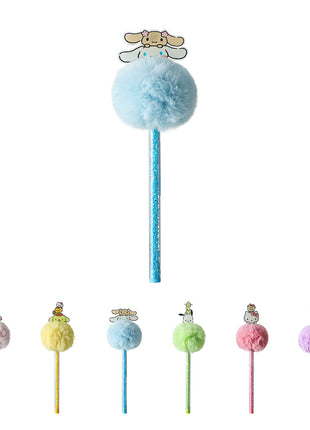Sanrio characters Fluffy Ball Glittery Gel Pen0.5mm(Black)