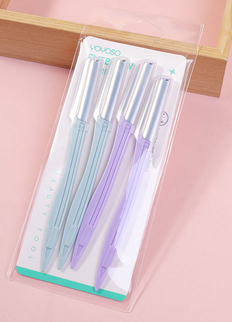 Professional straight-handle macro eyebrow trimmer pack of 4