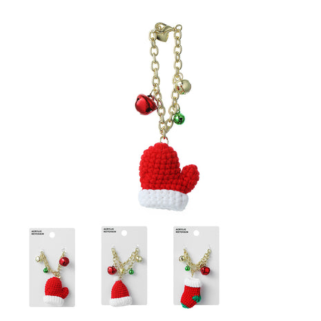 Joy in Christmas Knitted Charm Keychain