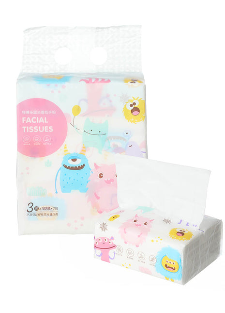 MINISO Monster Paradise Collection Soft & Comfy Facial Tissues (3 Pack)