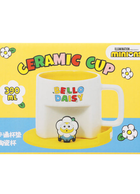 Daisy Minions Collection Ceramic Cup with Cartoon Coaster (390mL) (Yellow)