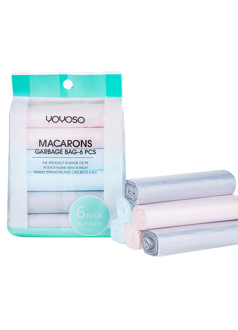 6 macaron garbage bags