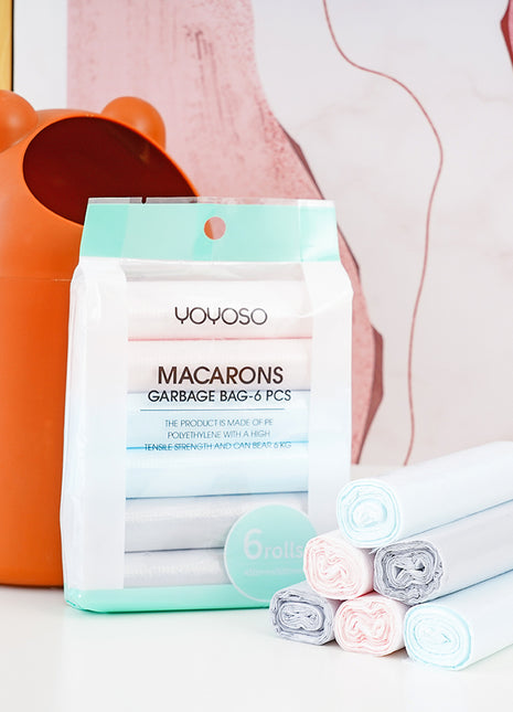 6 macaron garbage bags