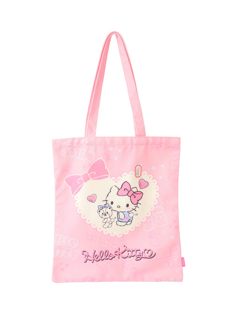 Hello Kitty Pink Flat Shopping Bag(Pink)