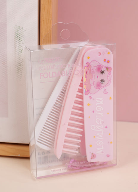 Multifunctional folding comb - pink