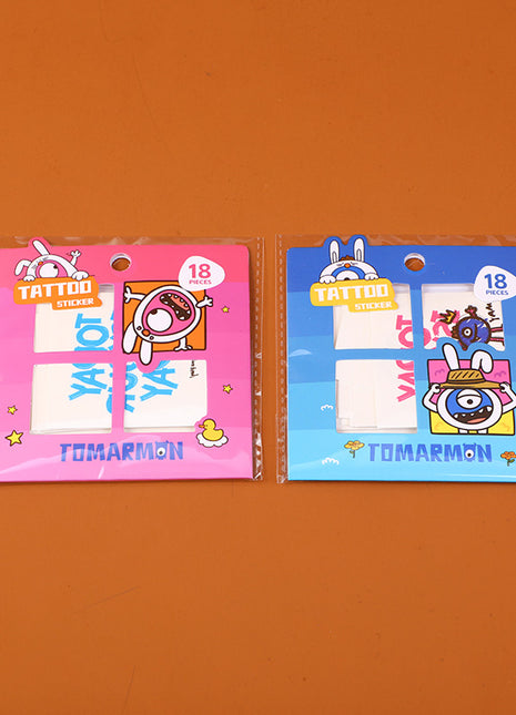 TOMARMON series tattoo stickers - red and blue