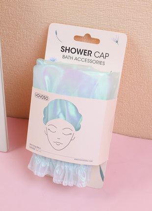 Colorful double-layer thickened shower cap