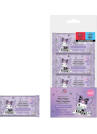 Kuromi Vitamin E Moisturizing Mini Wipes (Grape Scent; 8 Wipes x 8 Packs)