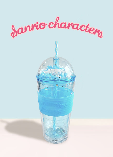 Sanrio characters Party Plastic Tumbler with Straw (600mL)(Cinnamoroll)