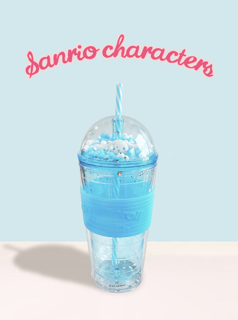 Sanrio characters Party Plastic Tumbler with Straw (600mL)(Cinnamoroll)