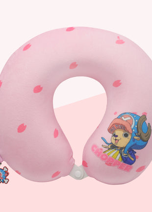 One Piece Classic Collection Memory Foam Neck Pillow  (Pink)