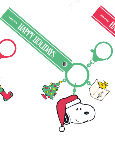 Snoopy Christmas Party Collection Phone Charm Strap(Santa Hat)