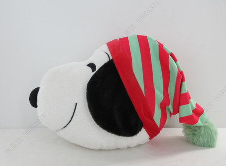 Snoopy Christmas Party Collection 16in. Snoopy Head Pillow
