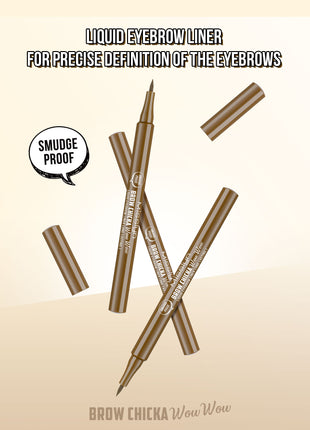 BROW CHICKA WOW WOW liquid eyebrow liner long lasting, 3 blondie