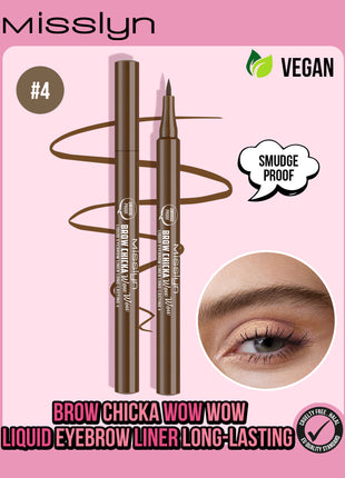 BROW CHICKA WOW WOW liquid eyebrow liner long lasting, 4 brownie