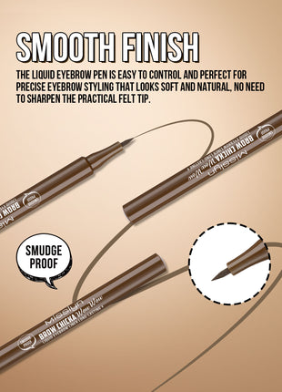 BROW CHICKA WOW WOW liquid eyebrow liner long lasting, 4 brownie