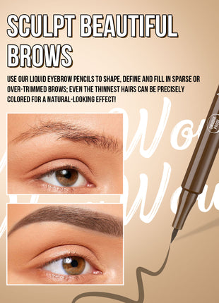 BROW CHICKA WOW WOW liquid eyebrow liner long lasting, 4 brownie
