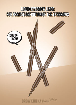 BROW CHICKA WOW WOW liquid eyebrow liner long lasting, 4 brownie