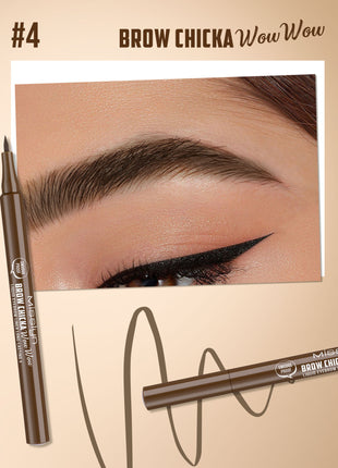 BROW CHICKA WOW WOW liquid eyebrow liner long lasting, 4 brownie