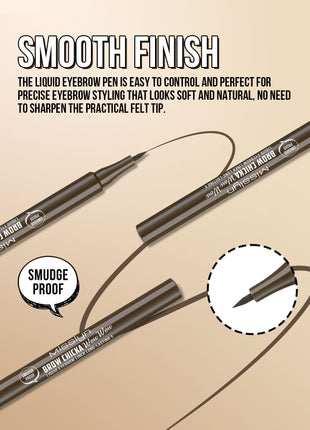 BROW CHICKA WOW WOW liquid eyebrow liner long lasting, 6 ebony