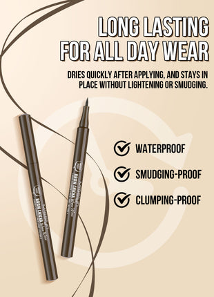 BROW CHICKA WOW WOW liquid eyebrow liner long lasting, 6 ebony