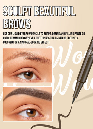 BROW CHICKA WOW WOW liquid eyebrow liner long lasting, 6 ebony