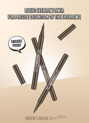 BROW CHICKA WOW WOW liquid eyebrow liner long lasting, 6 ebony