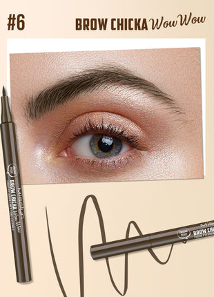 BROW CHICKA WOW WOW liquid eyebrow liner long lasting, 6 ebony