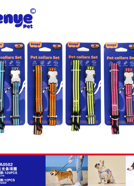 Double reflective strip collar
