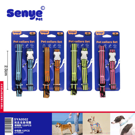 Double reflective strip collar