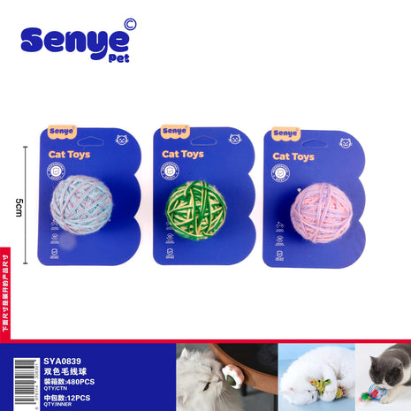 Two-color yarn balls